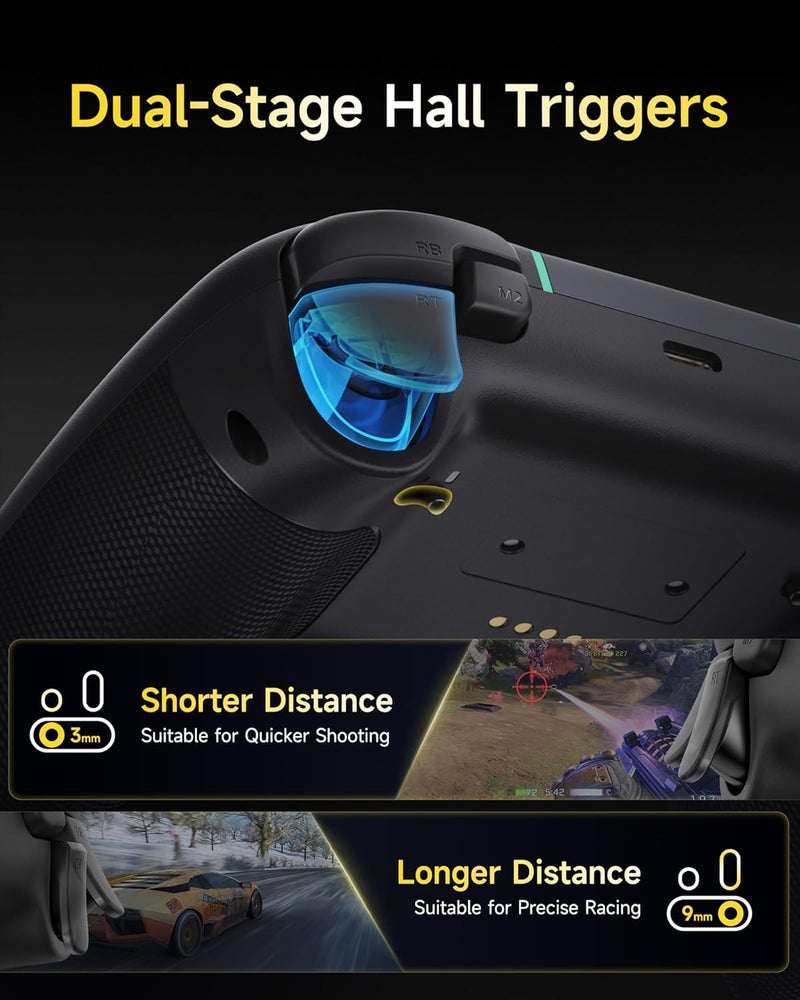 EasySMX X05Pro Wireless PC Controller – Quiet-Press Buttons, 2-Stage Impulse Triggers, 2 Programmable Buttons, Hall Joysticks, 1000mAh Battery, 1000Hz Polling Gaming Controller for PC/Switch/Android/iOS - Image 3